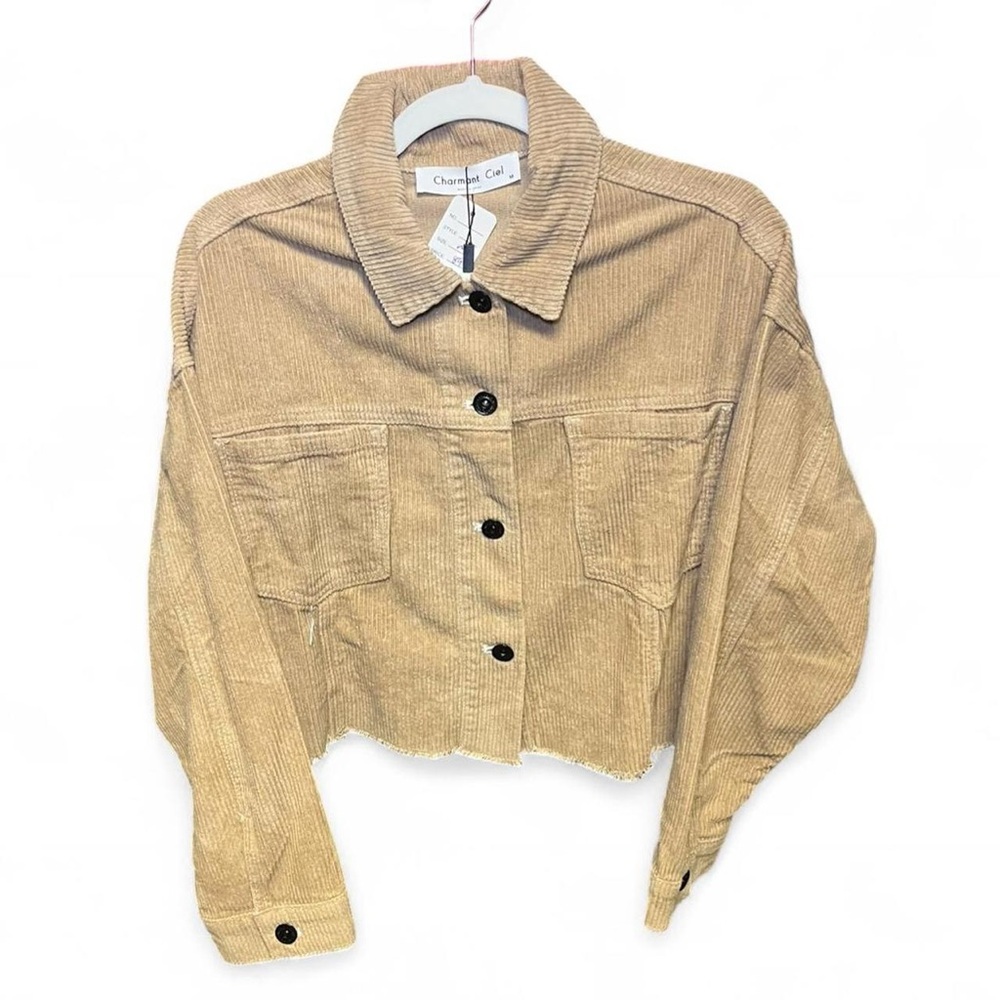 Tan Corduroy Cropped Jacket